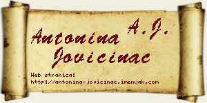 Antonina Jovičinac vizit kartica